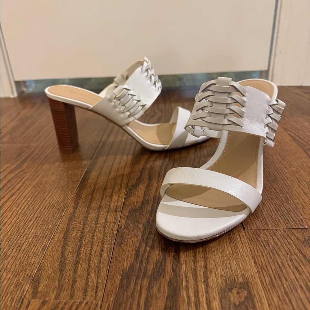 Veronica Beard White Heeled Sandals